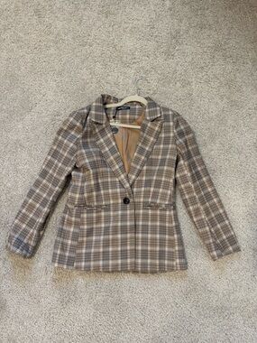 Women's Blazer - Brown Plaid